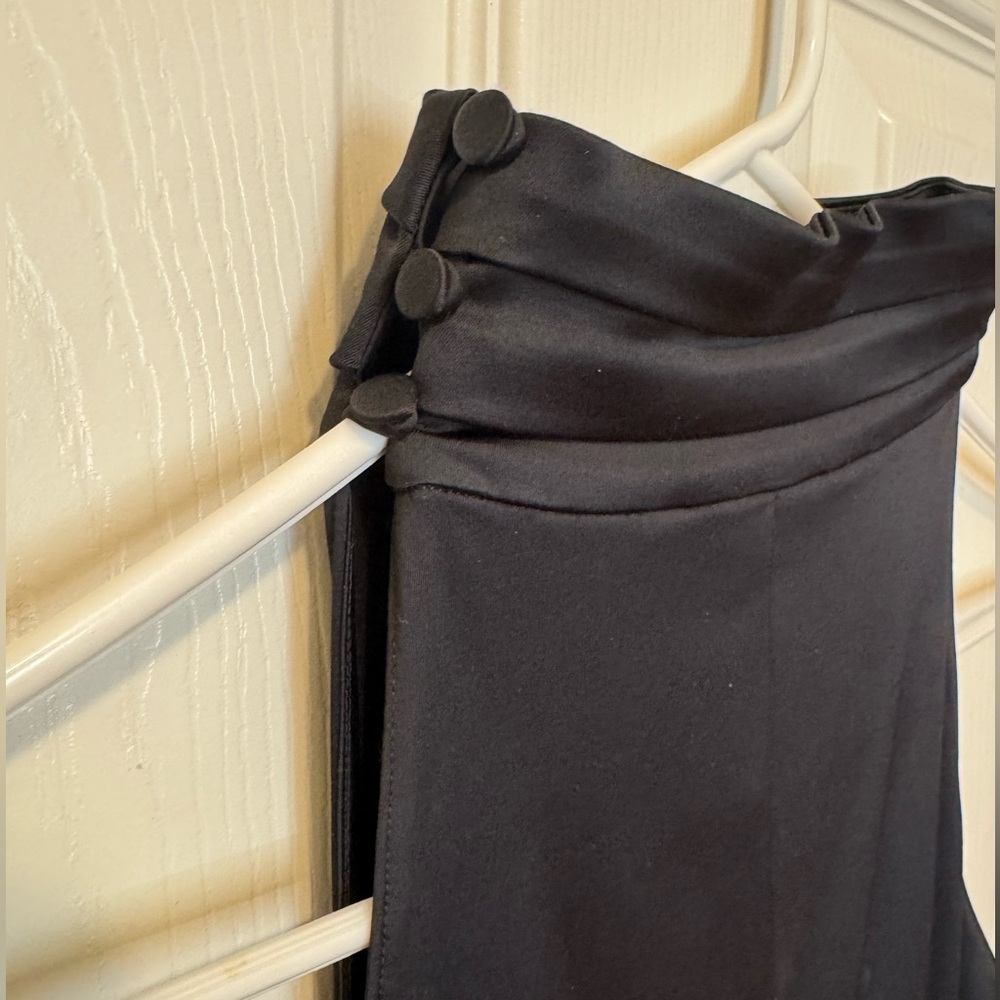 Banana Republic Fringe Satin Maxi Dress - Size 8 - Black - Picture 7 of 9